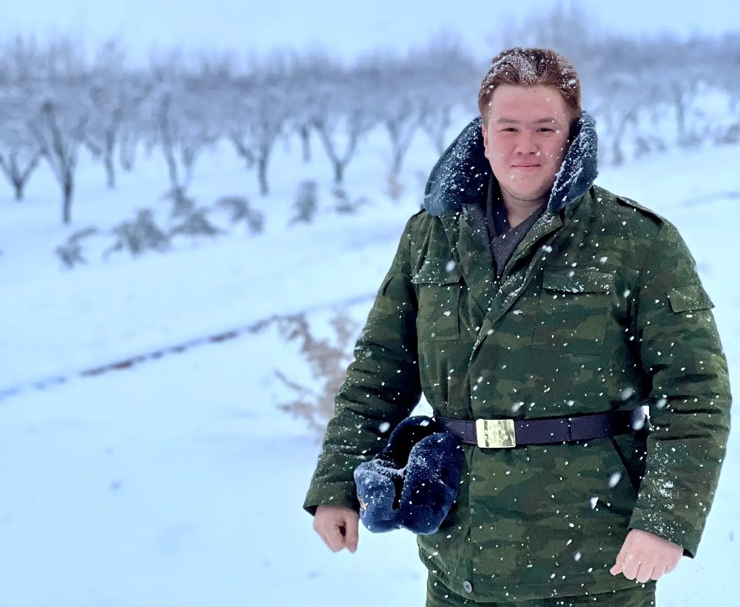 Абдували Сохибов на месячной службе в армии