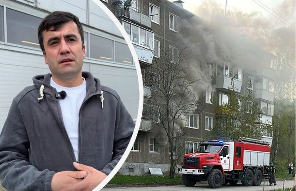 Як муҳоҷир дар Русия се кӯдакро аз коми оташ раҳонид